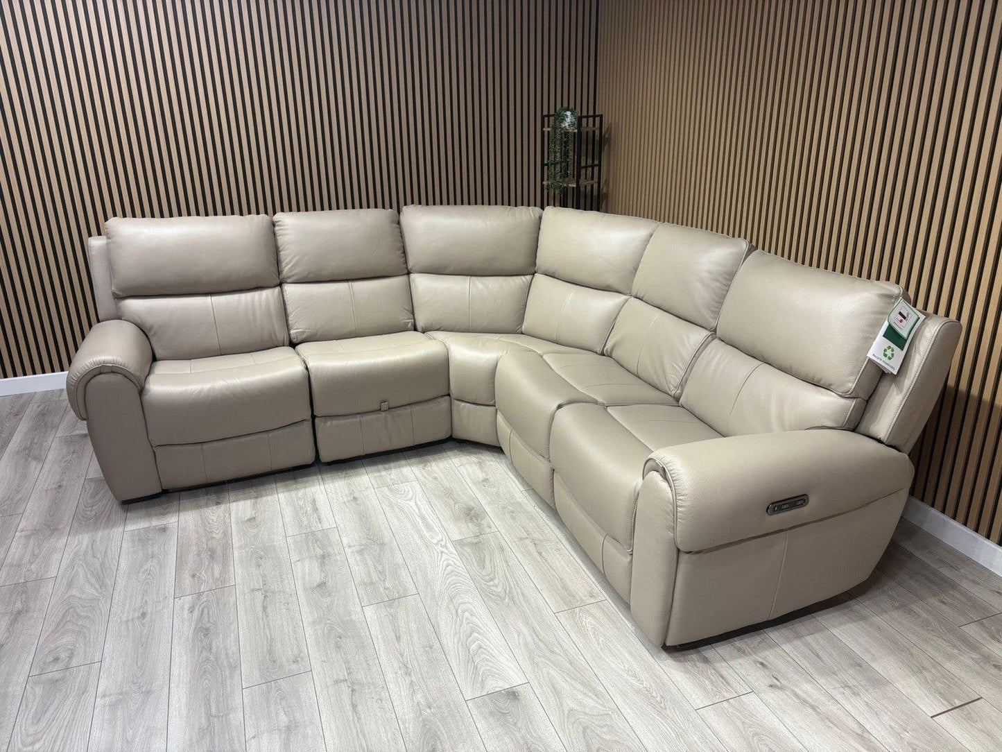 Oak FurnitureLand - Ezra Leather Modular Corner Sofa Power Recliners - RRP £3549