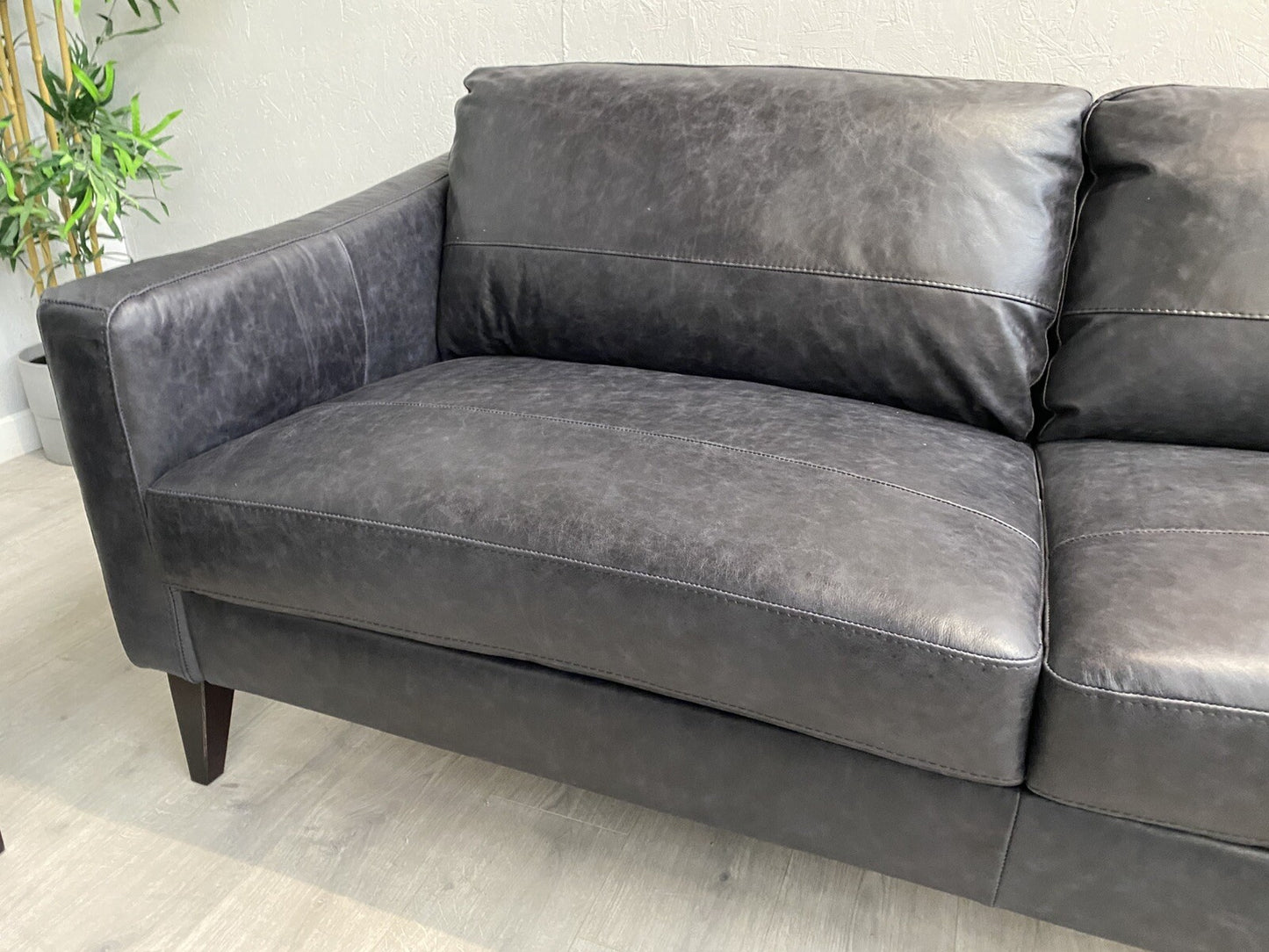 John Lewis BAILEY Style Leather 3 Seater + 2 Seater Sofa Set, Black - RRP £3,498