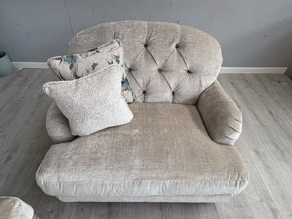 Alexander & James Fabric 3 Seater Button Back Sofa + Love Chair - RRP £3,298