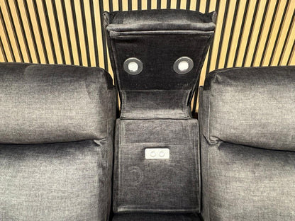 DFS Trek Style Fabric 2 Corner 2 Power Recliner Sofa + Console - RRP £2,499