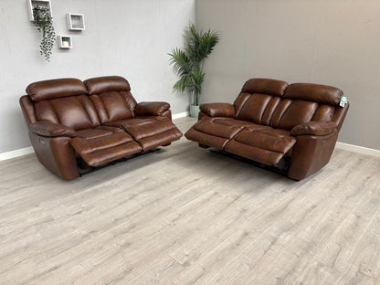 DFS Bravado Leather 2+2 Seater Power Recliner Sofa Set - RRP £3798