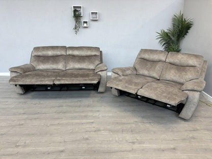 Furniture Village SLOANE Fabric 3 + 2 Seater Power Recliner Sofa Set - RRP £1890