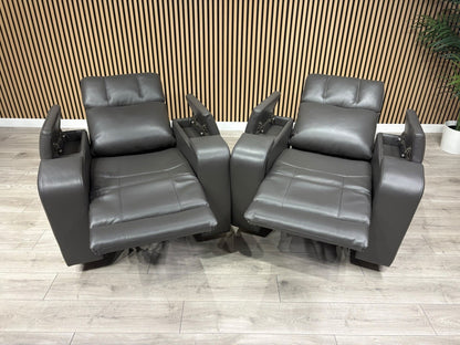 SCS Adstock x2 Leather Power Recliner Chairs with Power Head Tilt RRP £2258