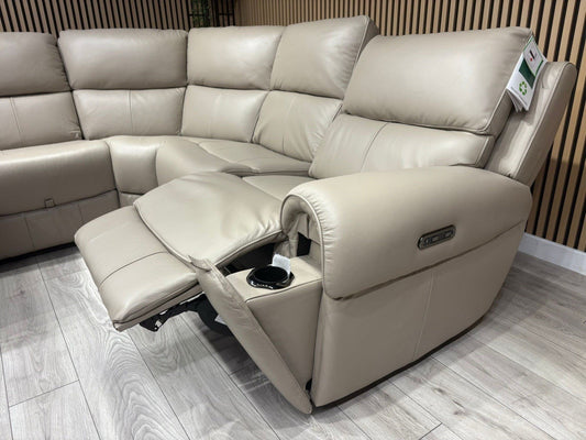 Oak FurnitureLand - Ezra Leather Modular Corner Sofa Power Recliners - RRP £3549