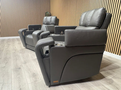 SCS Adstock x2 Leather Power Recliner Chairs with Power Head Tilt RRP £2258