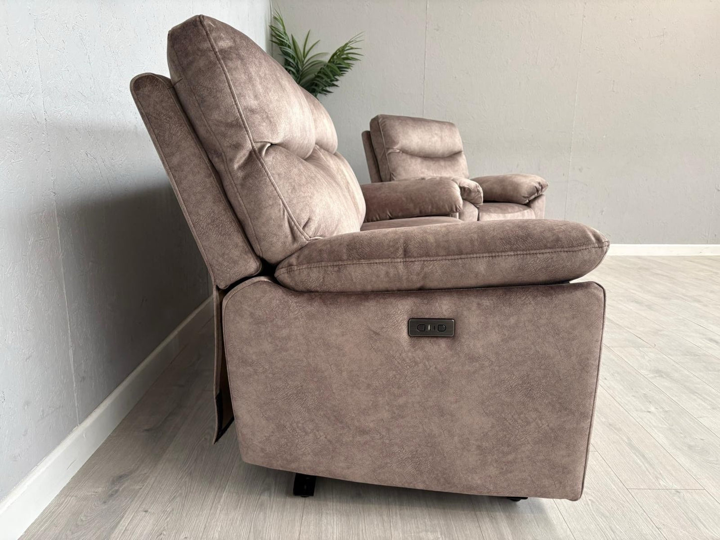 DFS - FAXON Fabric 3 Seater Sofa + Armchair, Power Recliner Sofa Set - RRP £1548