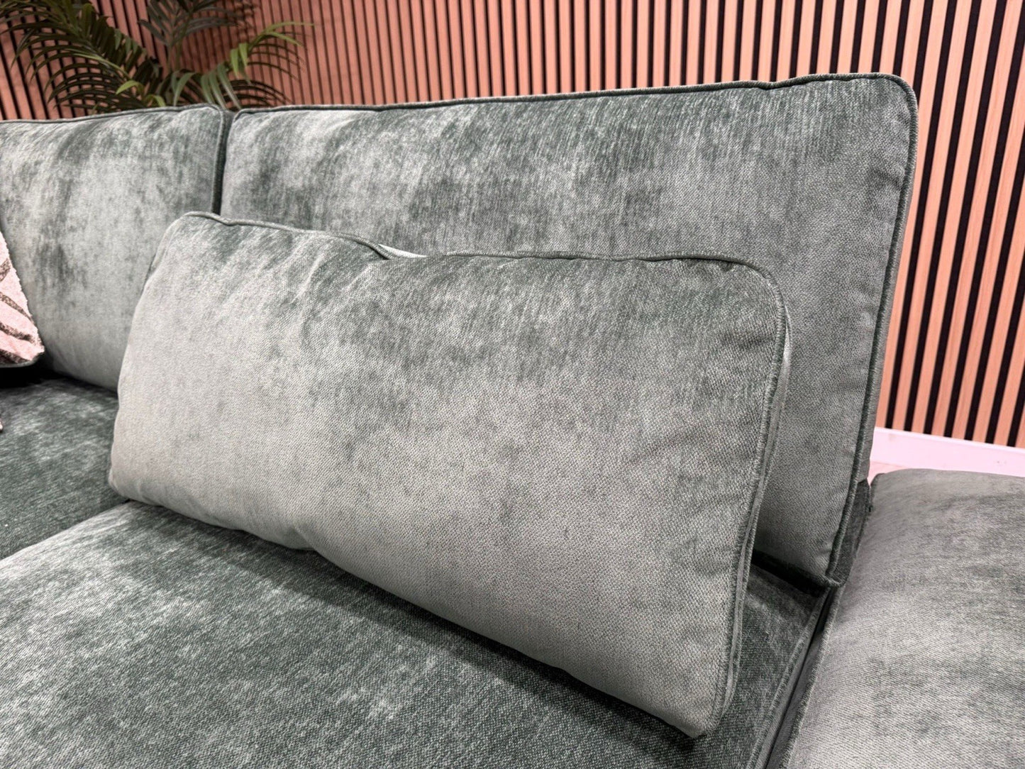 Sofology CAVALLI Style Fabric Open Chaise RHF Corner Sofa + Footstool - RRP £5398