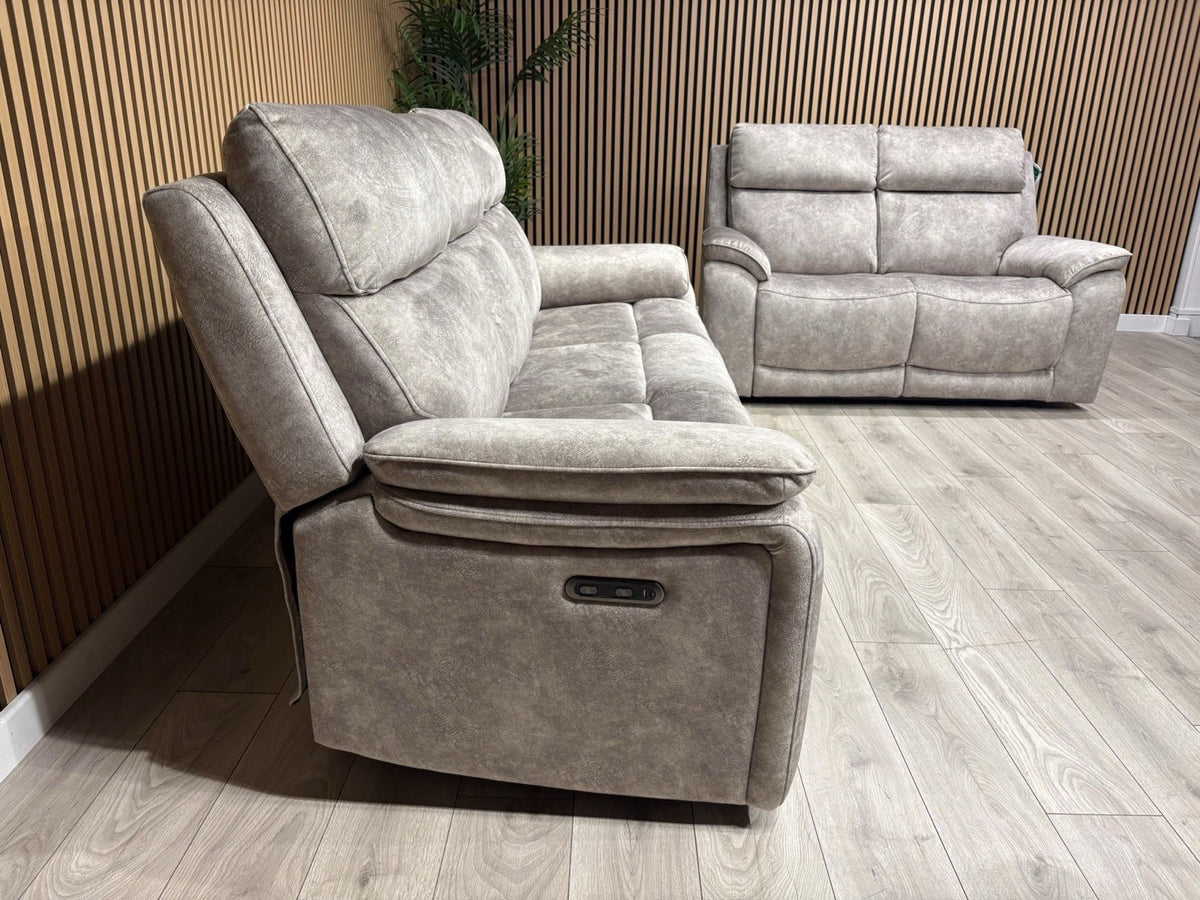 Furniture Village Fabric Power Recliner 3 Seater + 2 Seater Sofa Set - RRP £2590