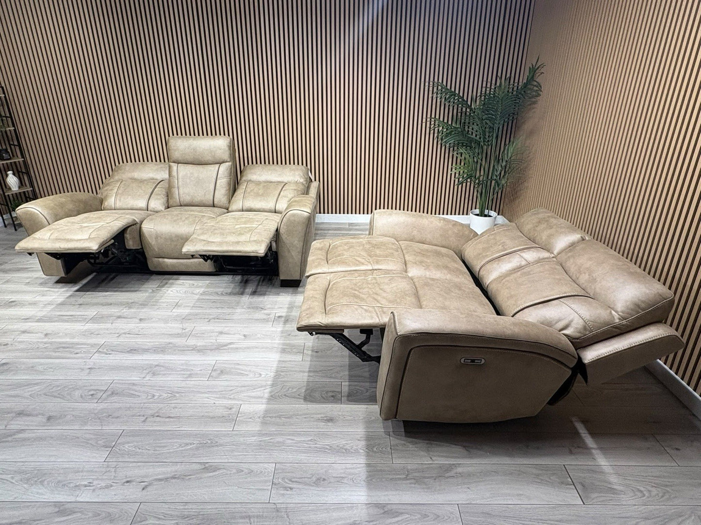 DFS 3 Seater + 2 Seater Fabric Power Recliner Sofa Set - RRP £3698