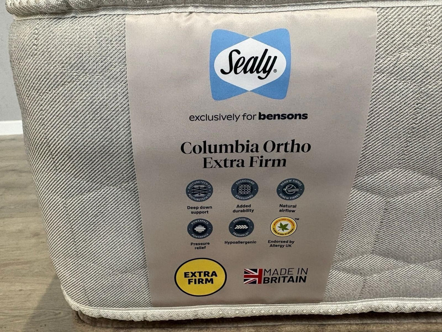 Sealy COLUMBIA Ortho Extra Firm 6ft Superking Zip & Link Mattress - RRP £1,499