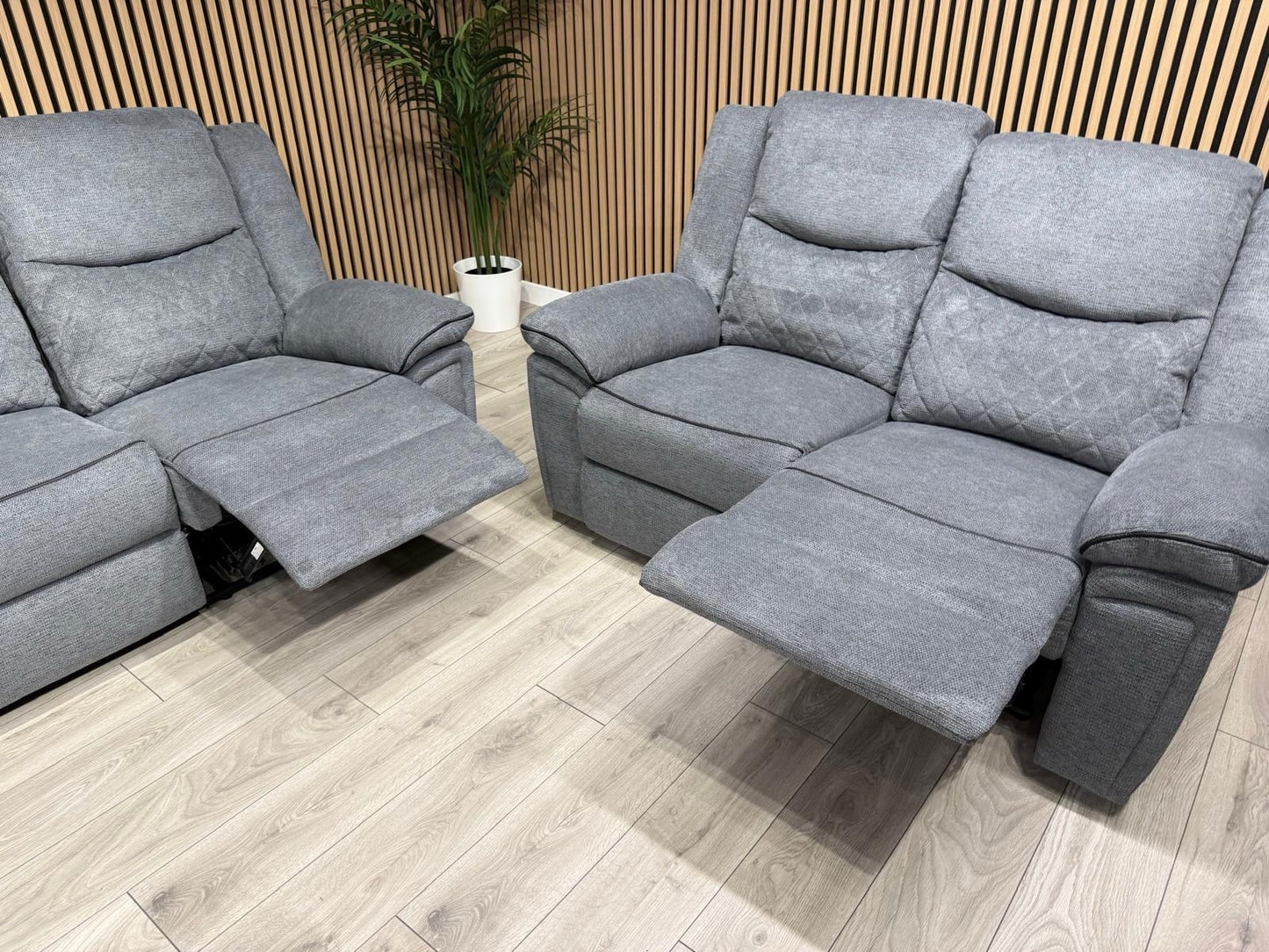 Very Myra 3 Seater Fabric Manual Recliner Sofa Grey
