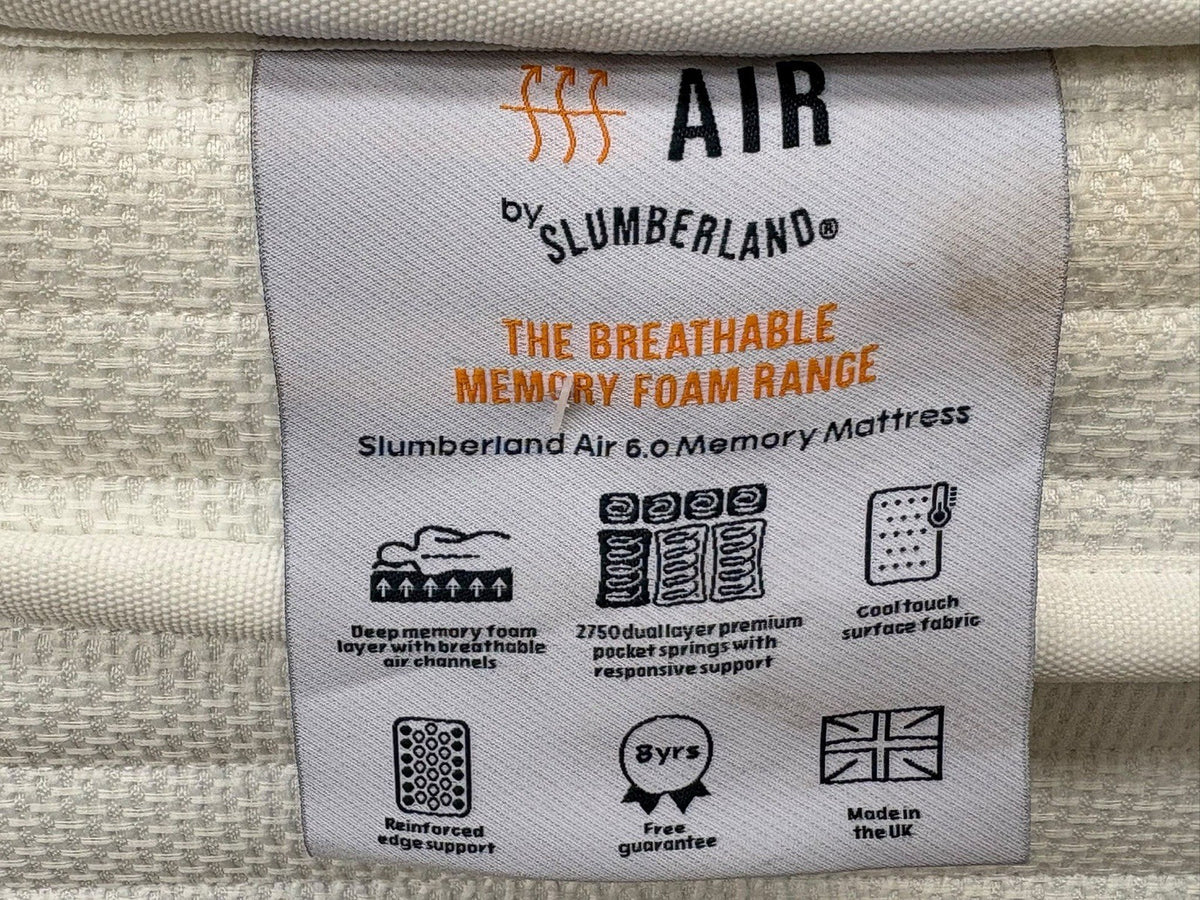 Slumberland AIR 6 Memory Pocket 5ft Kingsize Mattress, Firm - RRP £1,049