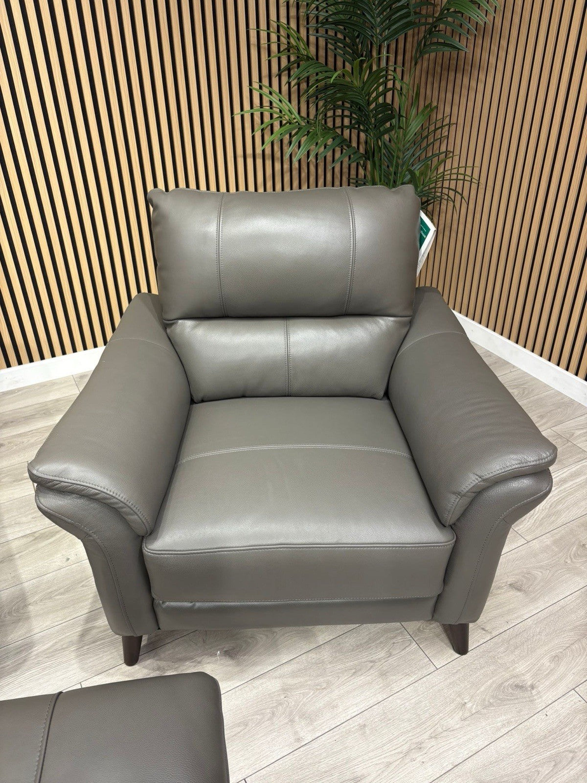 Furniture Village WINNER Leather 3 Seater Sofa, Armchair + Footstool - RRP £2335