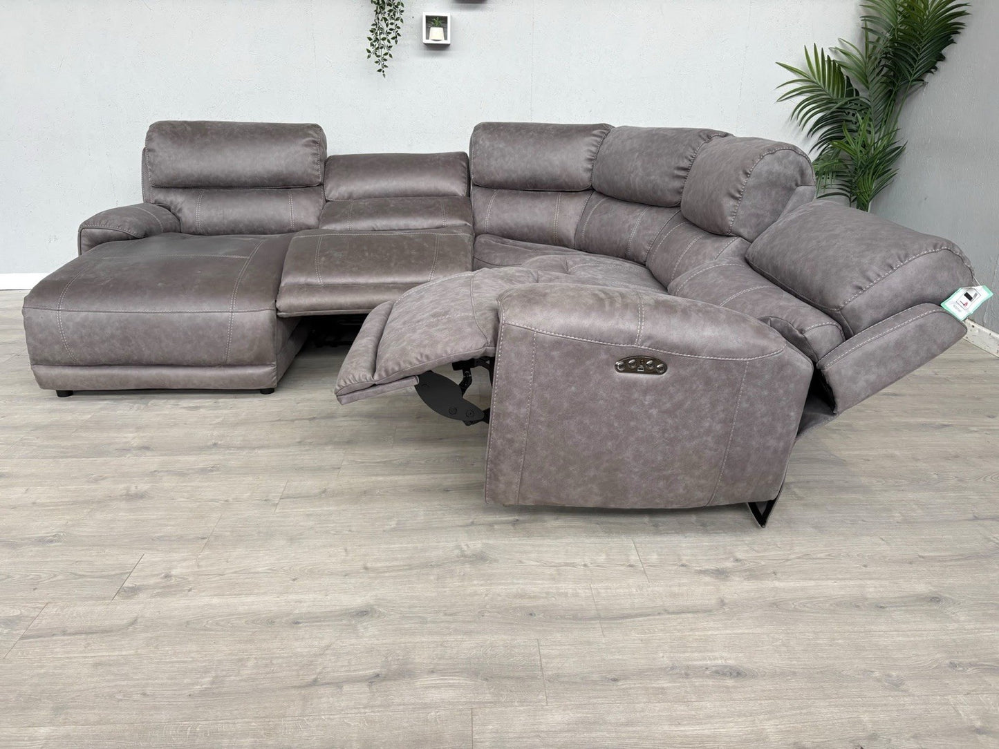 F.V LINK Fabric Corner Chaise Power Sofa, READ DESCRIPTION - RRP £2795
