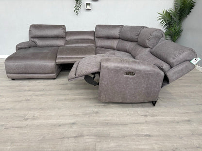 F.V LINK Fabric Corner Chaise Power Sofa, READ DESCRIPTION - RRP £2795