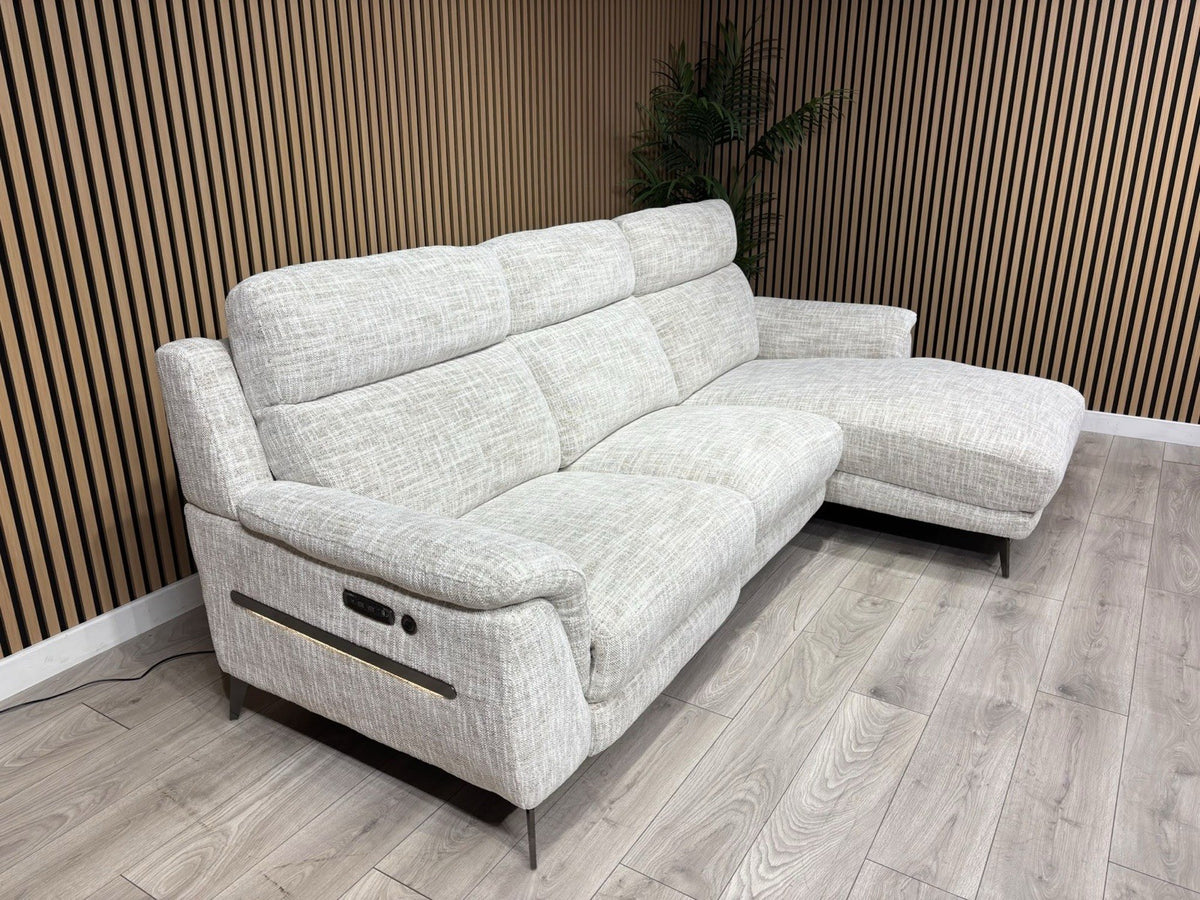 Furniture Village ECLIPSE Fabric Power Recliner RHF Chaise Corner Sofa RRP £2245