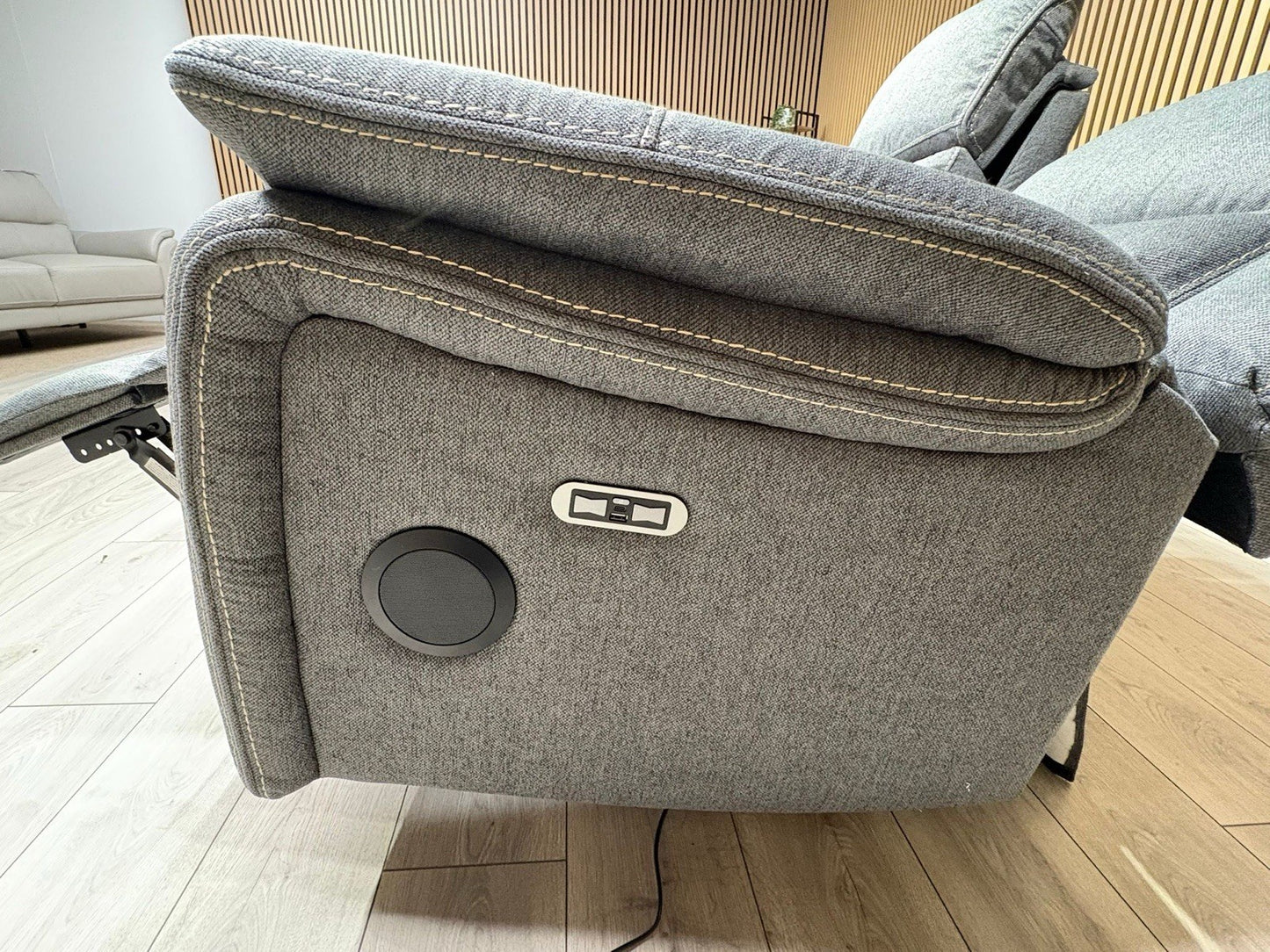 Galaxy Fabric 3 Seater + Armchair, Power Recliner Media Sofa Set - RRP £3190