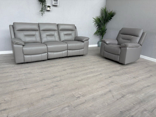 DFS Braylan Leather 3 Seater + Armchair, Power Recliner Sofa Set - RRP £2,248