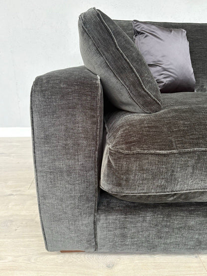 Sofology - CAVALLI Fabric Large 3 Seater Sofa, Chenille Slate - RRP £3,599