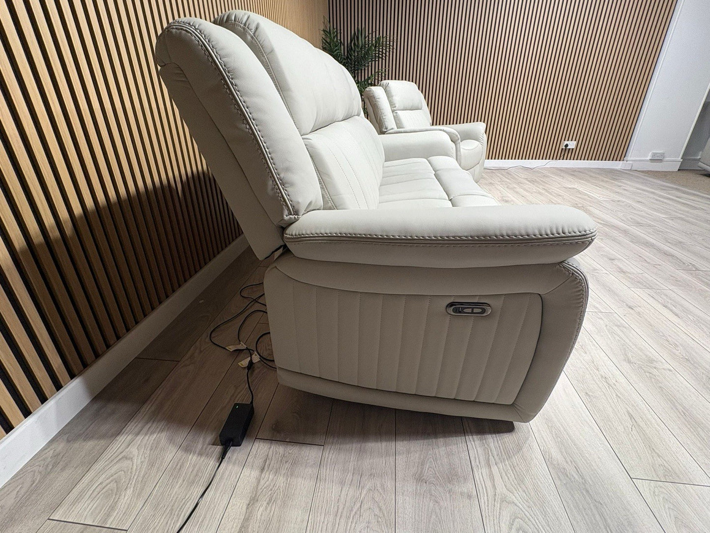 DOMINO Leather 3 Seater Sofa + Armchair Set, Power Recliners - RRP £2,795