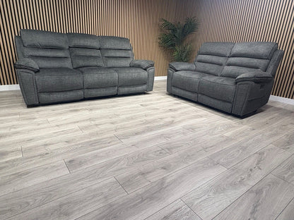 DFS New Lawson Power Recliner 3+2 Seater Sofa Set + Fold Down Table - RRP £2498