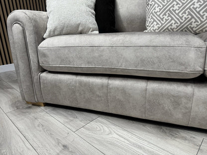 DEVINE Glamour Fabric 3 Seater Sofa, Stone -