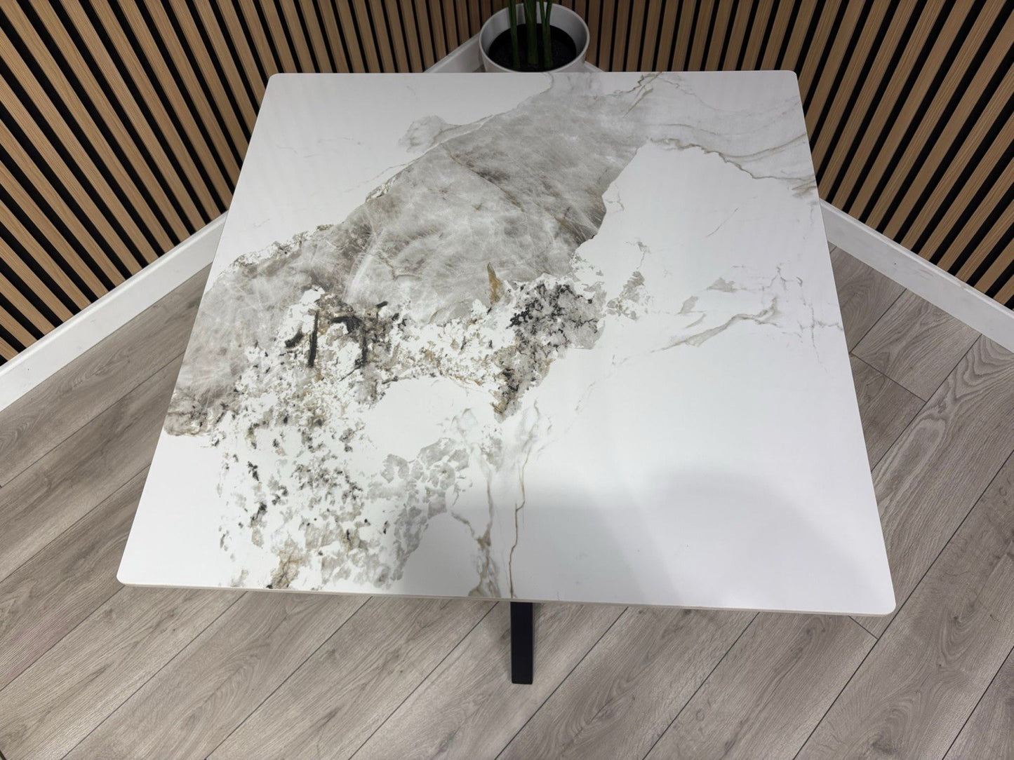 NEXT Sample - Crete Marble Effect Square Dining Table - RRP £699