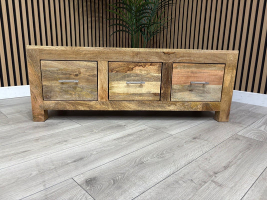 NEXT Sample - Cuba Mango Wood 3 Drawer Coffee Table - RRP: £695