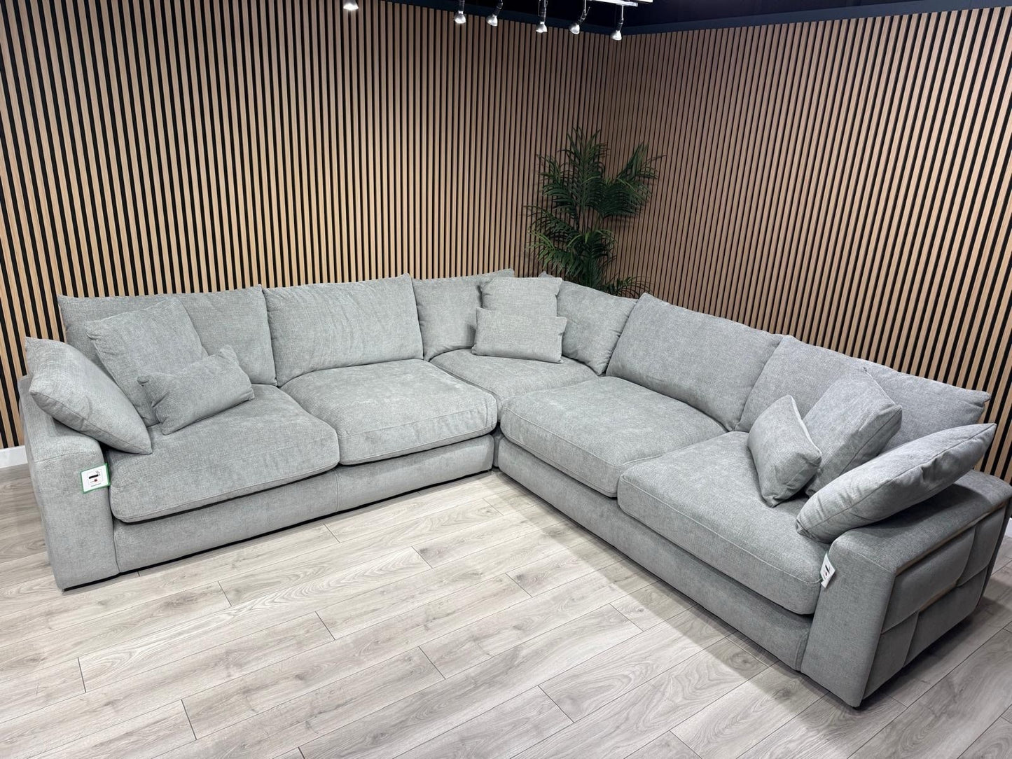 METZ Premium Fabric Large Corner Sofa, Cloud Grey - RRP £3,499