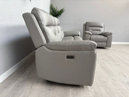 DFS Braylan Leather 3 Seater + Armchair, Power Recliner Sofa Set - RRP £2,248