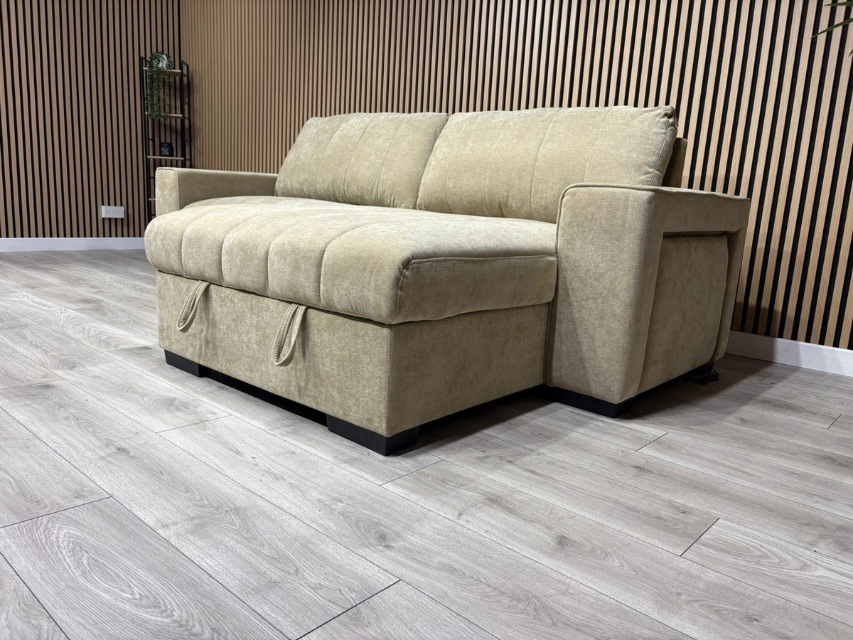 MONACO Premium Fabric RHF or LHF Chaise Sofa Bed with Storage - RRP £1549