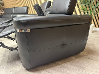 VENICE Leather 3 Seater + 2 Seater Console Power Recliner Sofa Set - RRP £4,598