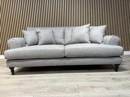 Laura Ashley LYNDEN Style Fabric 3 Seater + 2 Seater Sofa Set, Grey - RRP £2,500