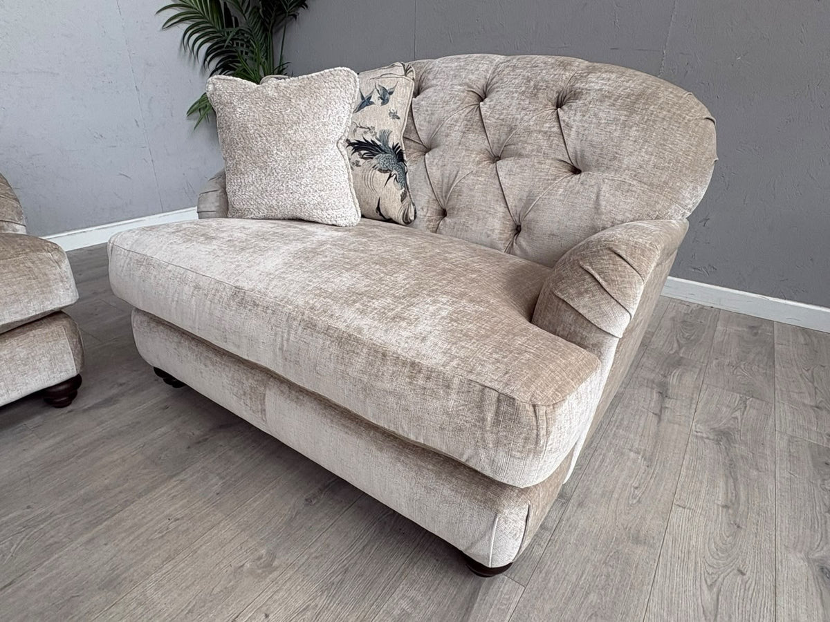 Alexander & James Fabric 3 Seater Button Back Sofa + Love Chair - RRP £3,298