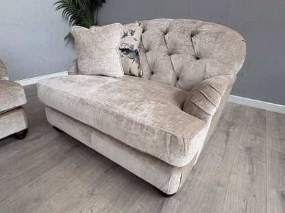 Alexander & James Fabric 3 Seater Button Back Sofa + Love Chair - RRP £3,298