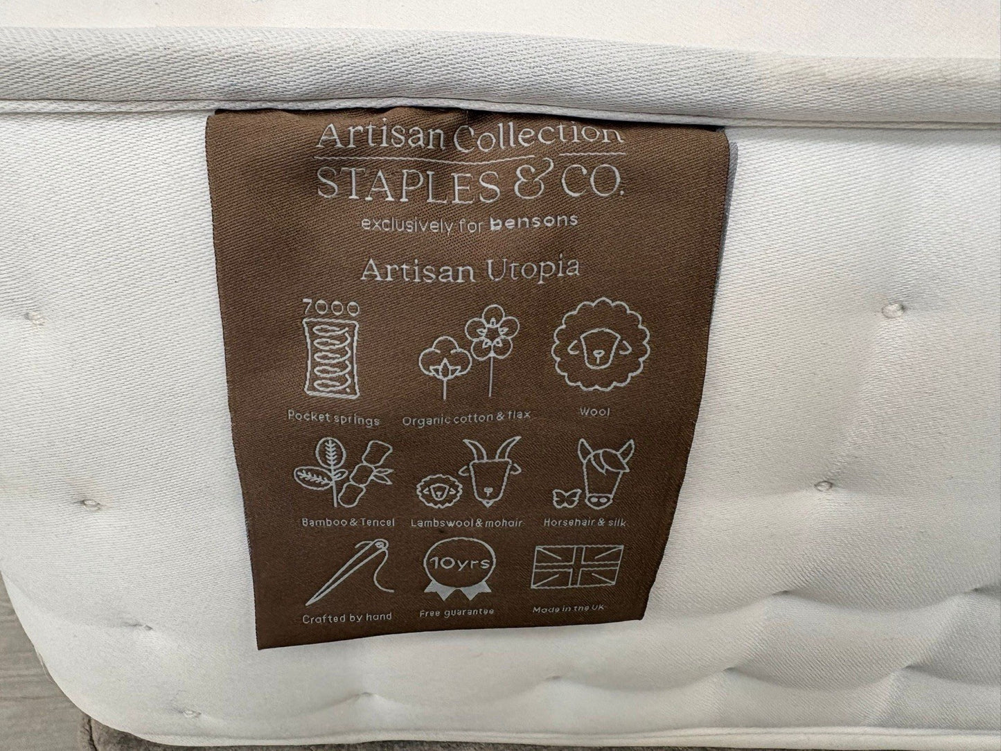 Staples and Co. Artisan UTOPIA 6ft Superking Zip & Link Mattress - RRP £2,999