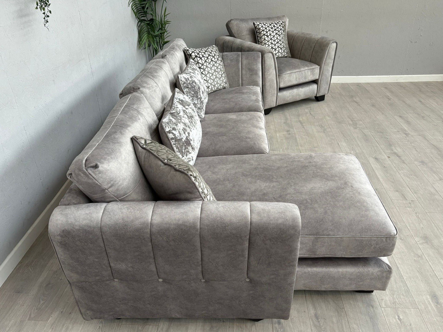 Furniture Village MARIAH Fabric LHF Chaise Corner Sofa + Armchair - RRP £4,140