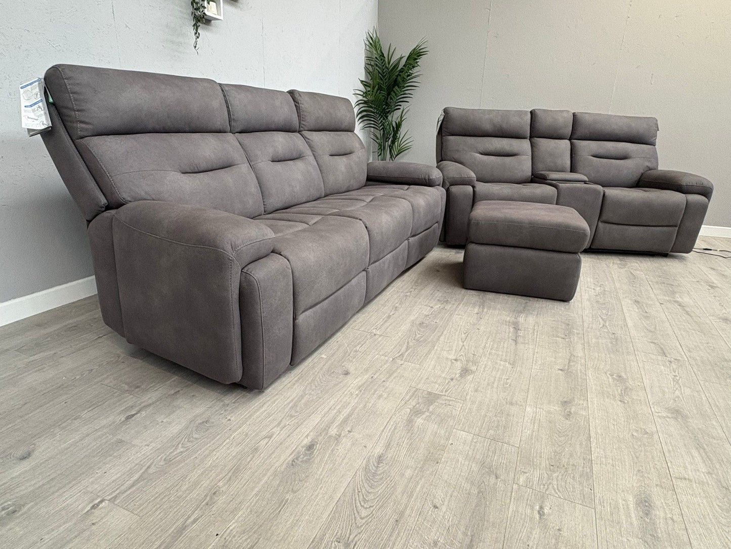 Furniture Village CINEMAX 3 + 2 Seater Power Recliner Media Sofa Set + Footstool