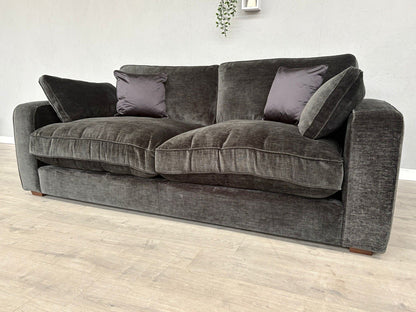 Sofology - CAVALLI Fabric Large 3 Seater Sofa, Chenille Slate - RRP £3,599