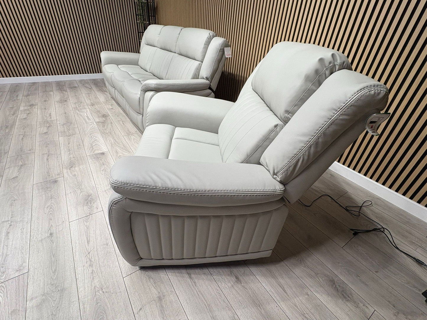 DOMINO Leather 3 Seater Sofa + Armchair Set, Power Recliners - RRP £2,795