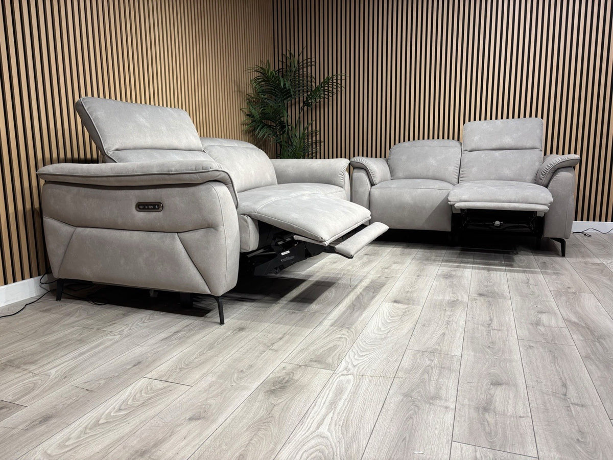 Furniture Village EZRA Style Fabric Power Recliner 3+2 Seater Sofas - RRP £3290