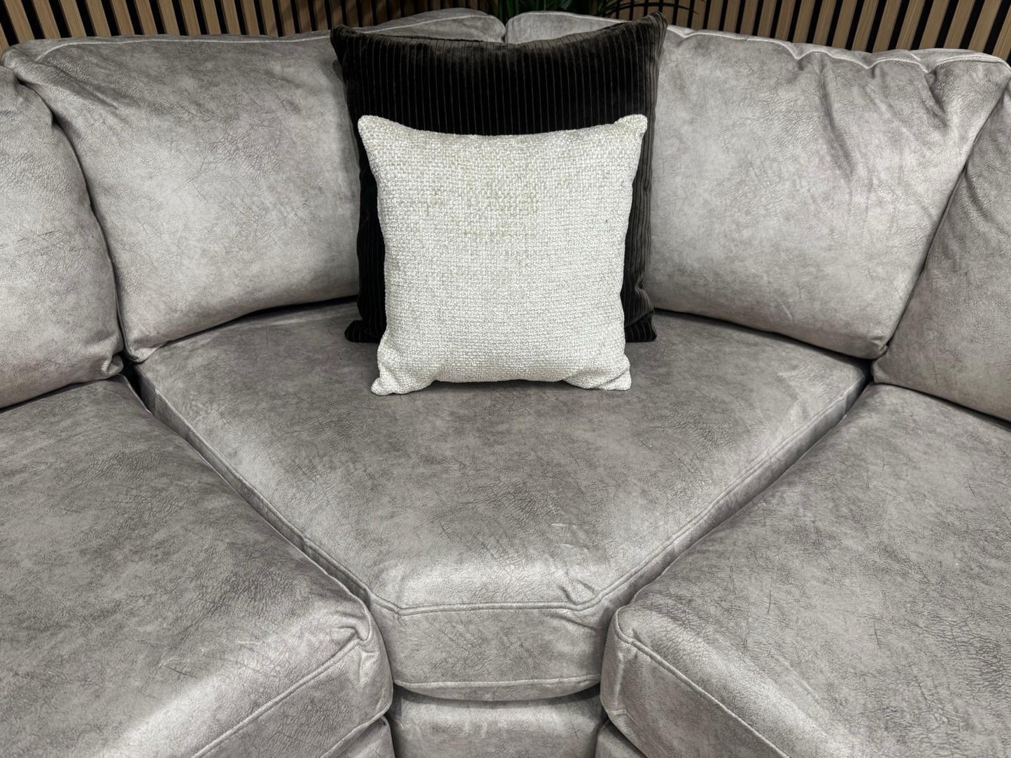 DEVINE Glamour Large Fabric 2 Corner 2 Sofa, Gemini Silver - RRP £2,895