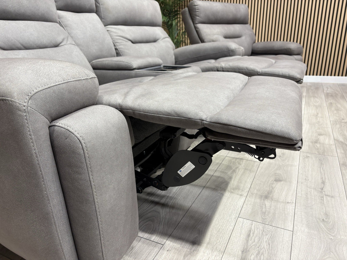 F. Village CINEMAX Fabric 2 Seater Media Sofa, Media Armchair + Stool RRP £4,385