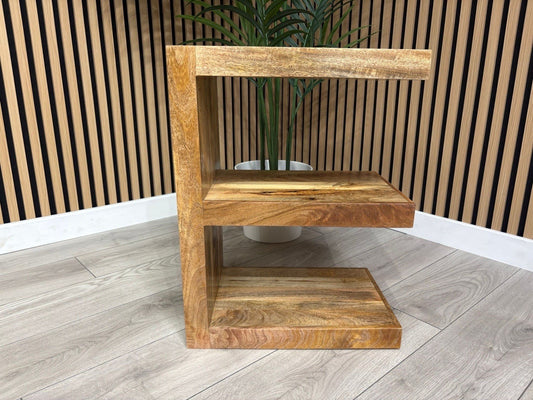 NEXT Sample - Cuba Mango Wood E Shape Shelving Unit - RRP: £459