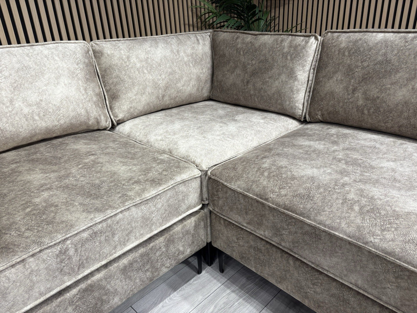ELIJAH Modular Premium Fabric Corner Sofa, Mink - RRP £3,799