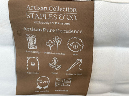 Staples and Co. Artisan Pure DECADENCE Mattress 5ft Kingsize, Firm - RRP £1,899