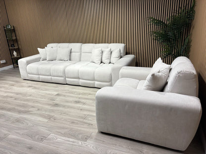 EVE CLOUD Large Fabric 4 Seater Sofa + Armchair, Natural - RRP £2,998