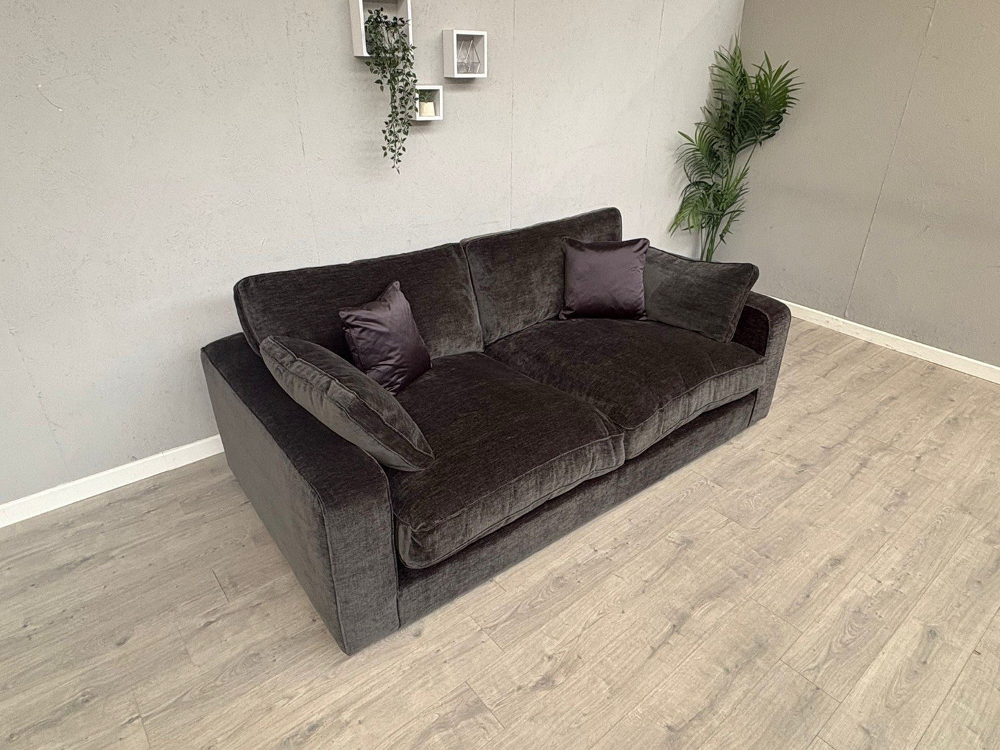 Sofology - CAVALLI Fabric Large 3 Seater Sofa, Chenille Slate - RRP £3,599
