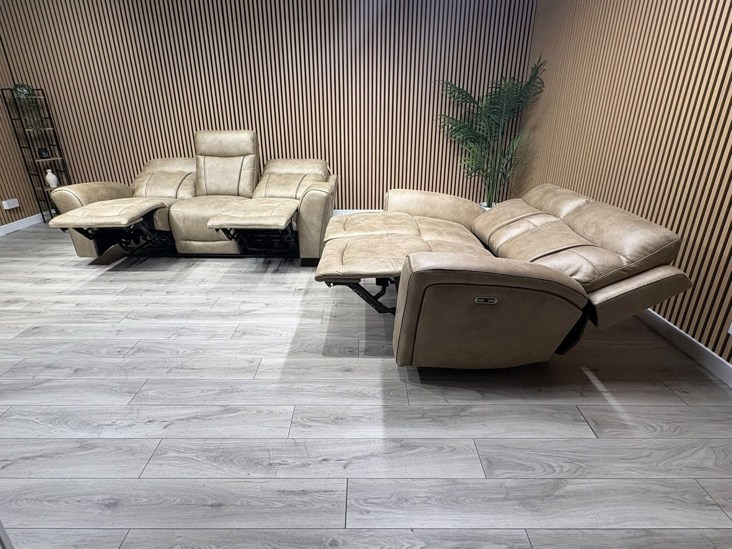 DFS 3 Seater + 2 Seater Fabric Power Recliner Sofa Set - RRP £3698