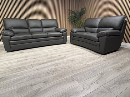 DFS Brooker Leather 3 Seater + 2 Seater Static Sofa Set  - RRP £3690